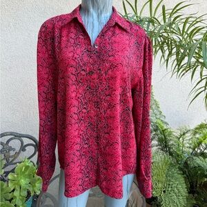 Women's Red Patterned Top Liz Claiborne